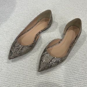 J crew snake skin sparkly flats